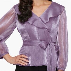 Alex Evenings Shimmering Lavender Blouse